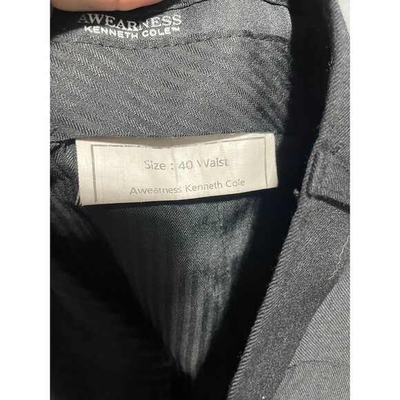 Kenneth Cole Reaction Men's Wool Separate Dress Pants, Black, Size 40 - Picture 9 of 11